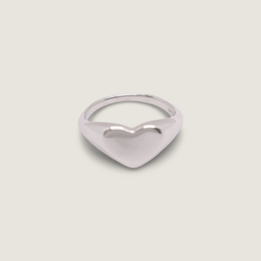 Sterling Silver Heart Signet Ring