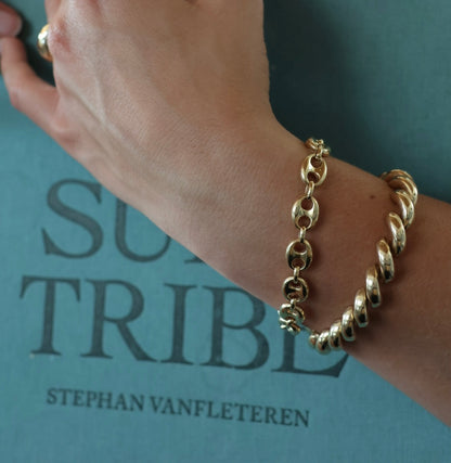 Puffed Mariner Chain Bracelet