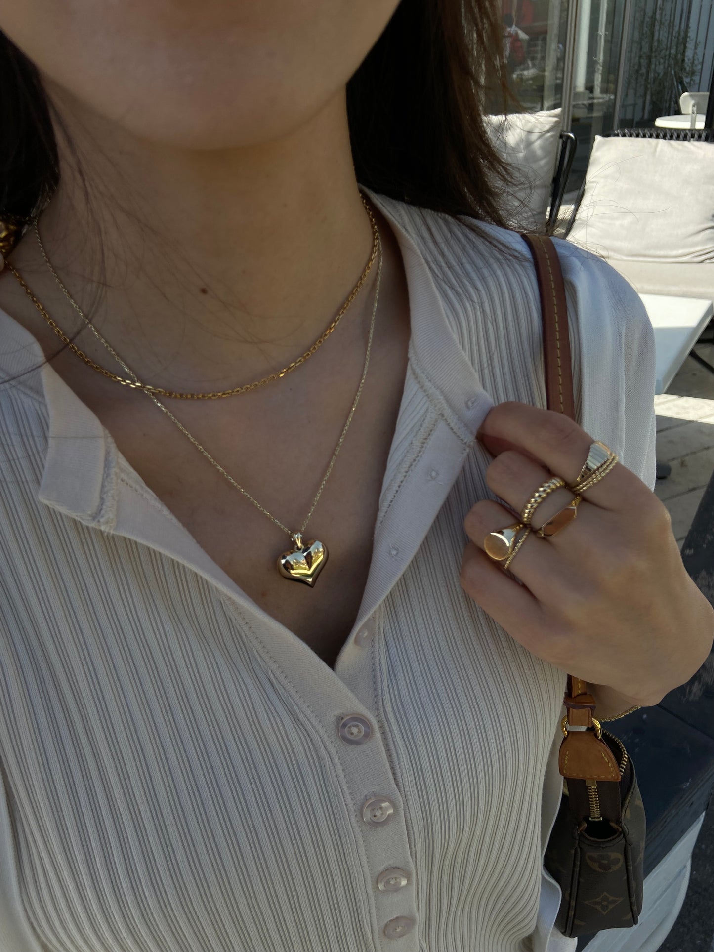 Puffed Heart Necklace