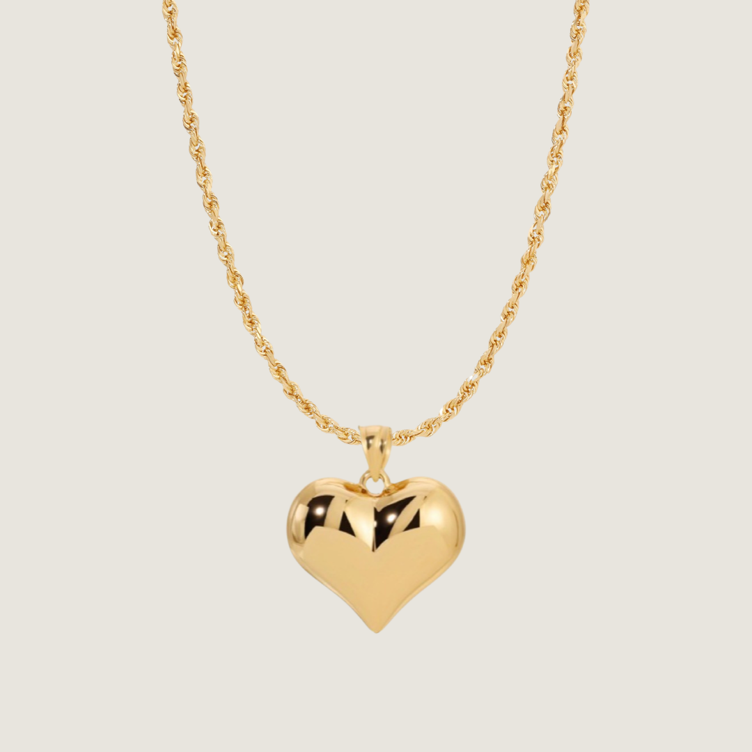 Large Puffed Heart Necklace