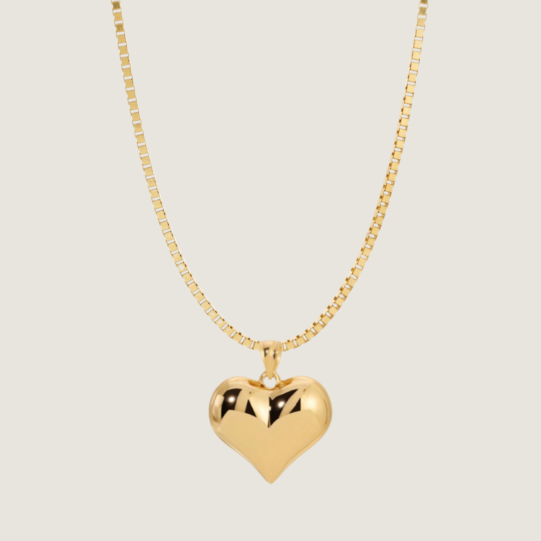 Large Puffed Heart Necklace
