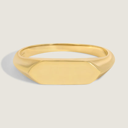 Hexagon signet ring